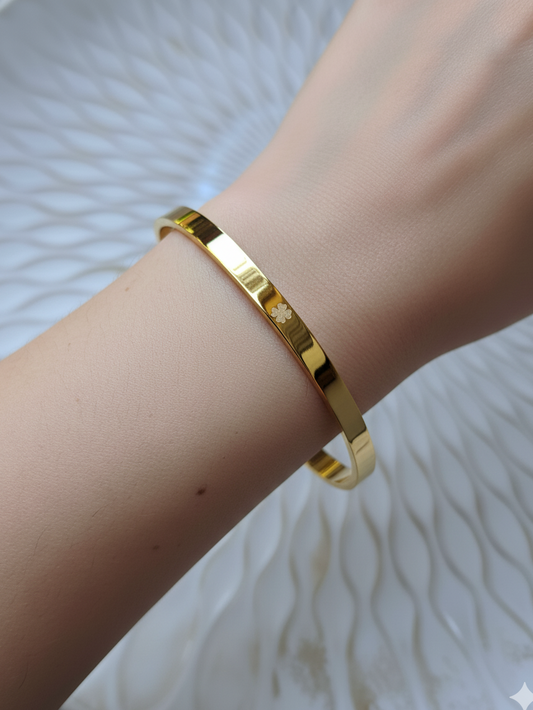 Armreif - gold - Kleeblatt