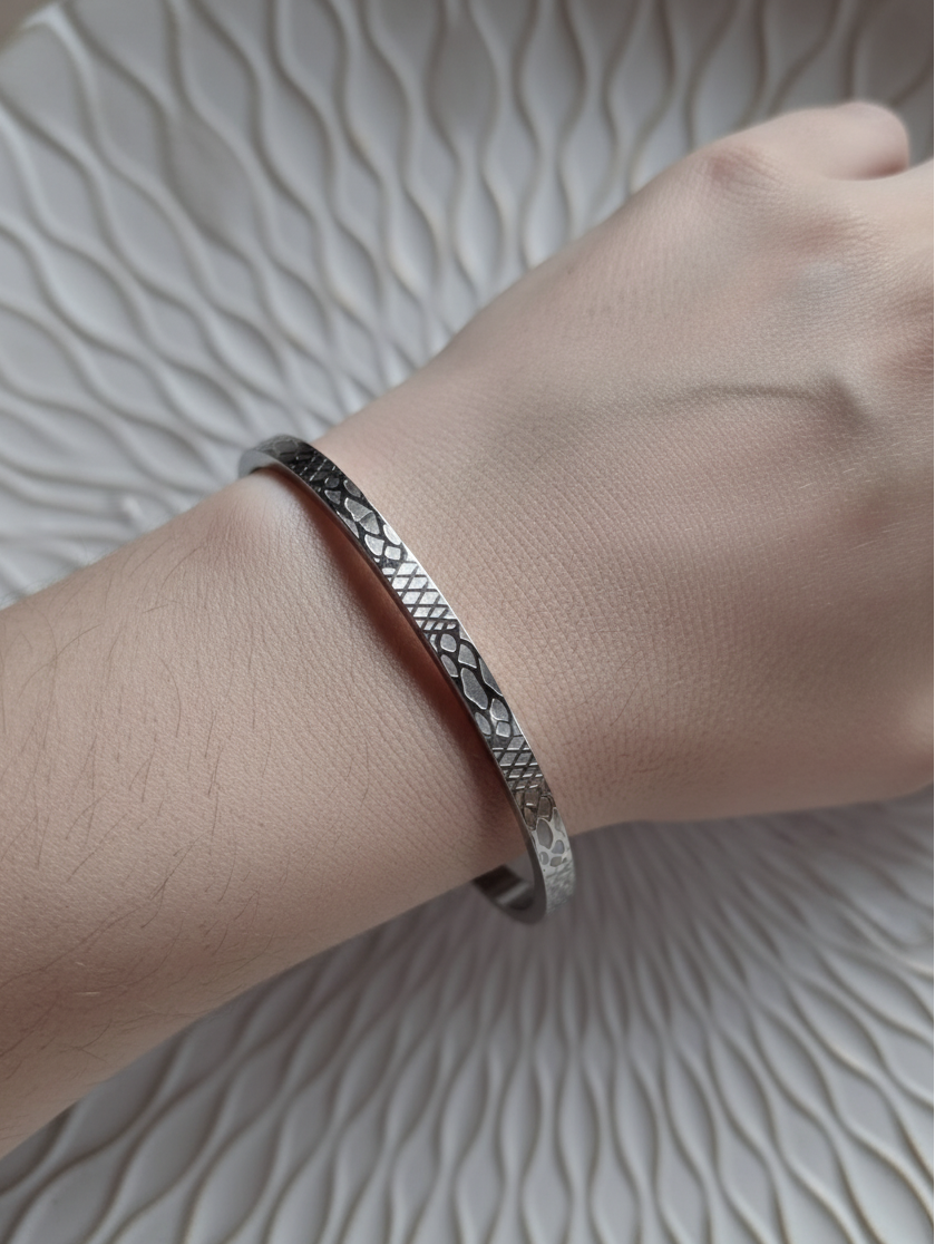 Armreif - silber - Schlange