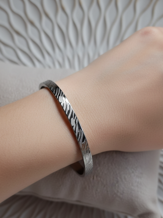 Armreif - silber - Zebra