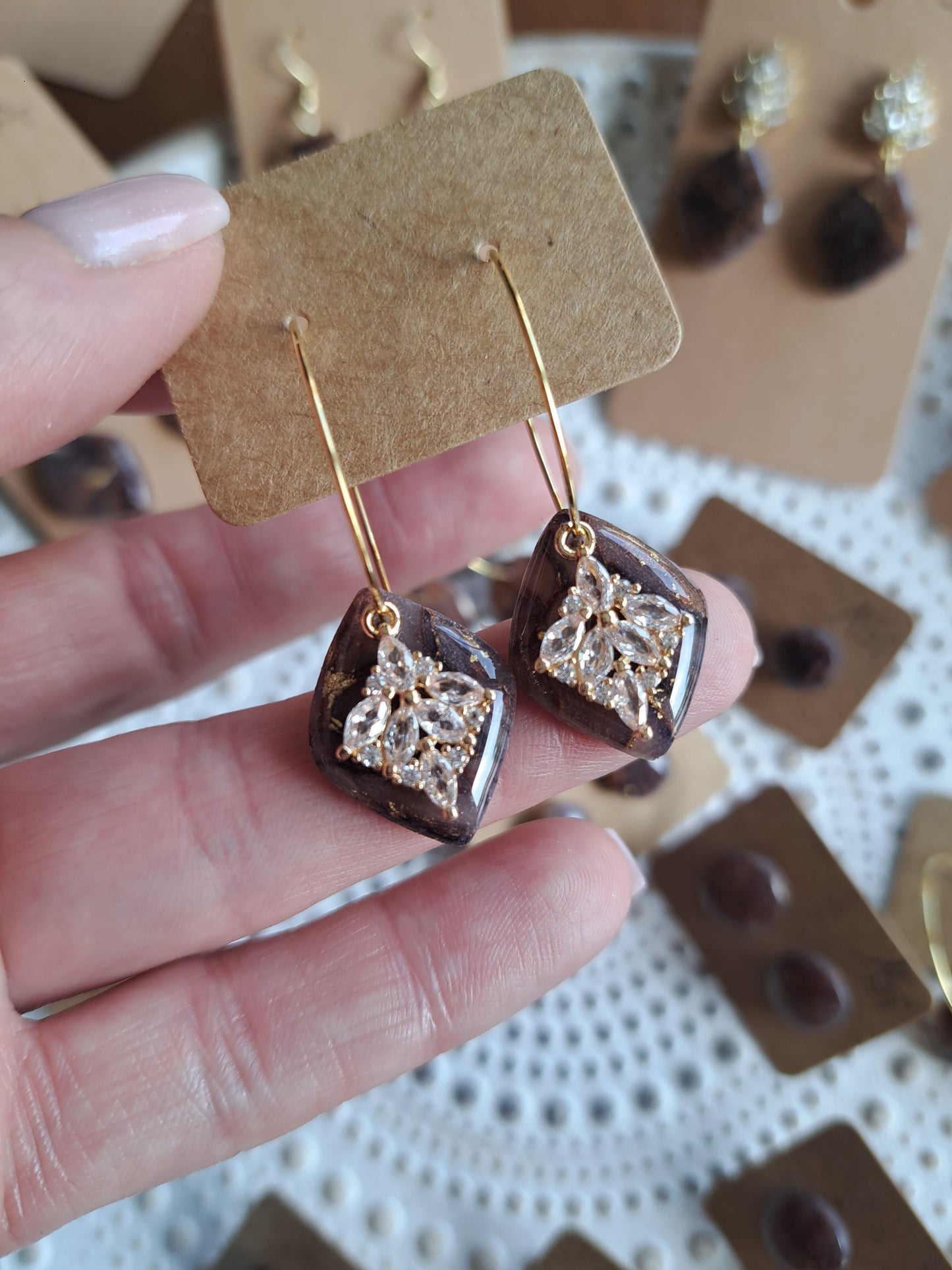 Ohrringe - Hänger - gold - Zirkonia