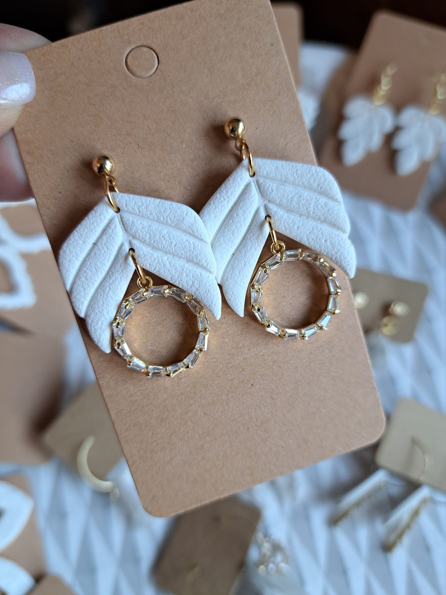 Ohrringe - Hänger - gold - 18k vergoldet - Zirkonia