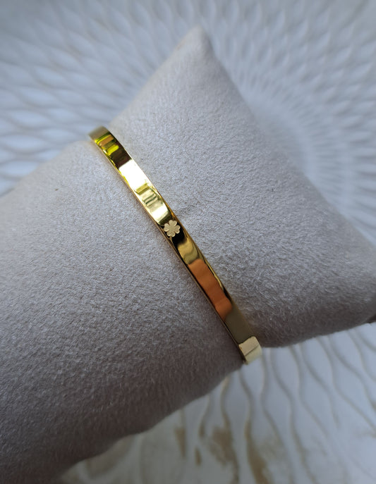 Armreif - gold - Kleeblatt