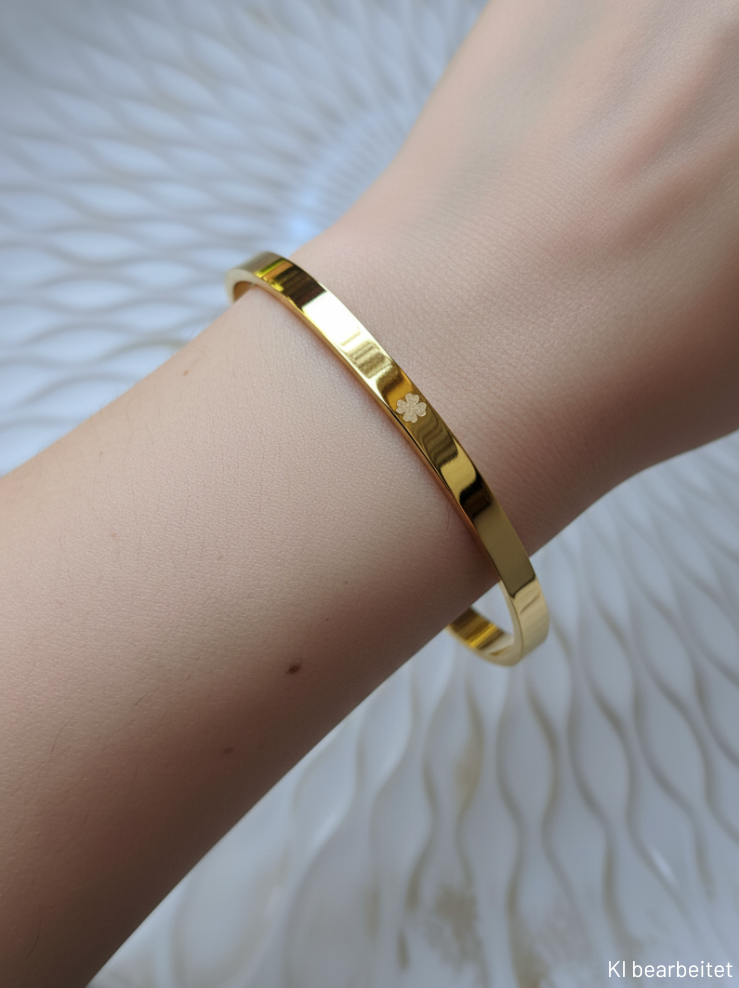 Armreif - gold - Kleeblatt