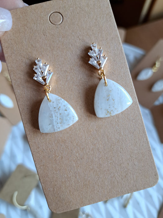 Ohrringe - Hänger - gold - 18k vergoldet - Zirkonia