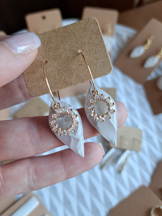 Ohrringe - Hänger - gold - 18k vergoldet - Zirkonia
