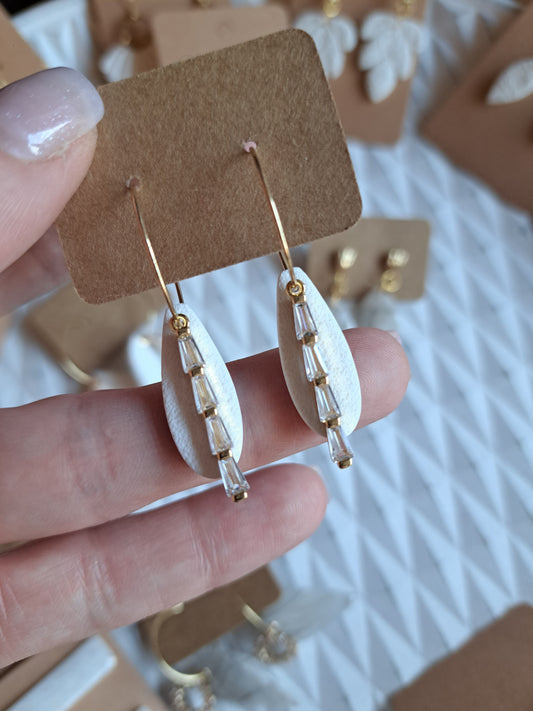 Ohrringe - Hänger - gold - 18k vergoldet - Zirkonia